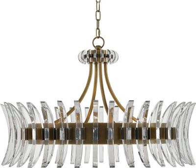 Chandelier CURREY LA DOLCE VITA COQUETTE 3-Light Antique Brass Metal Optical