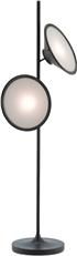 Floor Lamp CURREY BULAT 2-Light Frosted White Opaque Metal Glass Shades