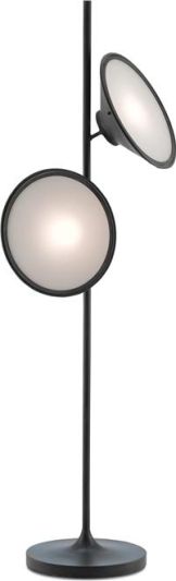 Floor Lamp CURREY BULAT 2-Light Frosted White Opaque Metal Glass Shades