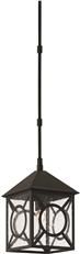 Outdoor Lantern CURREY RIPLEY Small 1-Light Midnight Trilux Black Glass Wrought