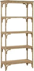 Etagere Shelves CURREY OLISA Natural Washed Wood Metal Rattan Abaca Rope