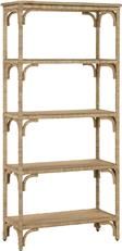 Etagere Shelves CURREY OLISA Washed Wood Natural Metal Rattan Abaca Rope