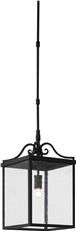 Outdoor Lantern CURREY GIATTI Small 1-Light Midnight Black Glass Wrought Iron