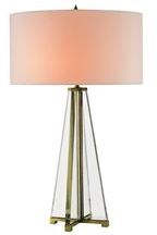 Table Lamp CURREY LAMONT Contemporary 2-Light Silver Cord Clear Brass Socket