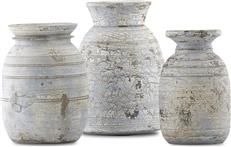 Pot CURREY HYMACHAL Blue Wash Distressed Set 3 Wood