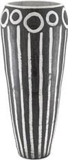 Urn Vase CURREY CAIRO Patina Textured Black White Terracotta Ceramic