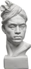 Bust Statue CURREY BARBADOS Pirate Plaster White Porcelain