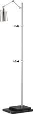 Floor Lamp CURREY STRADA Stacked Base 1-Light Black Polished Nickel Silver Cord