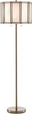 Floor Lamp CURREY DAZE Cylinder Finial Cylindrical 2-Light Antique Brass Clear