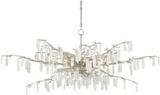 Chandelier CURREY FOREST DAWN Round Canopy 8-Light Textured Silver Cord Wrought