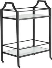 Bar Cart CURREY TORREY Modern Contemporary Angular White Black Glass Steel 2