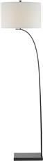 Floor Lamp CURREY MASONIC Bent Arm Inverted Cone Finial 1-Light Black Cord