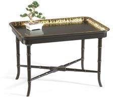 Tray Table BRENTFORD Traditional Antique Black Gold Hand-Painted Painted
