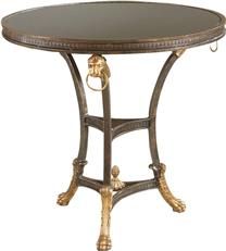 Center Table Cocktail Coffee Traditional Antique Lion Head Gold Accents Black