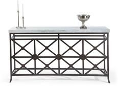 Console Table ETON MANOR Traditional Antique Bronze Metal Base