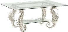 Cocktail Table Traditional Antique Silver Leaf Brass Siler Aluminum