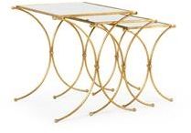 Nest of Tables Gold Leaf Glass Top Iron