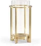 Candleholder Candlestick COOK Hurricane Shade Antiqued Brass Crystal