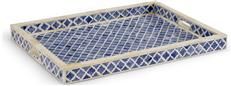 Tray White Blue Bone Inlay