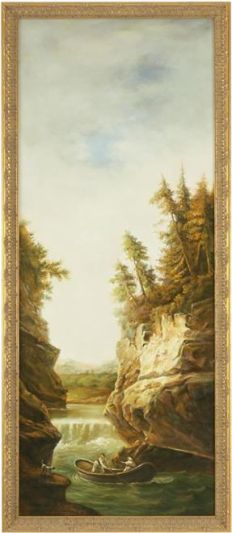 Painting Transitional Gold Painted Oil Hand-Painted Framed
