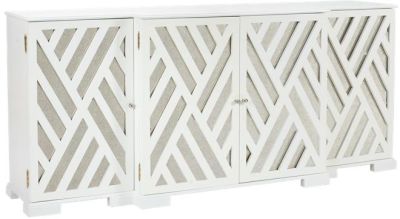 Sideboard Polished Nickel White Paint Mirror