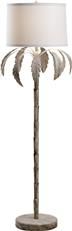 Floor Lamp Transitional Palm Tree 1-Light White Shade Heavy Wash Gold Iron