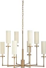 STILETTO Chandelier Contemporary Cylinder Shades Cylindrical 8-Light Off-White