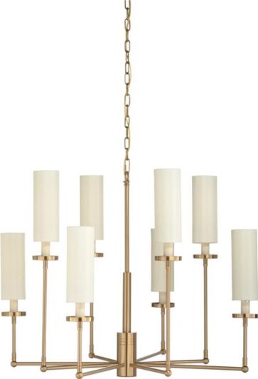 STILETTO Chandelier Contemporary Cylinder Shades Cylindrical 8-Light Off-White