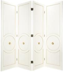 Screen Metallic Gold Cream Brass Wood