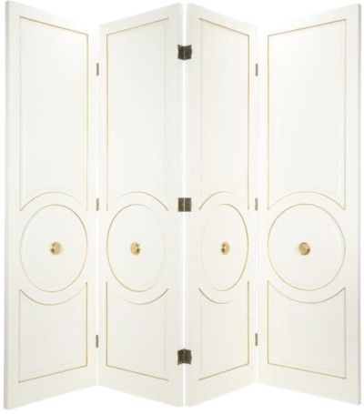 Screen Metallic Gold Cream Brass Wood