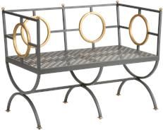 Accent Bench Dark Steel Gold Accents Metal