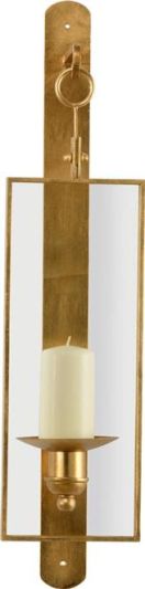 Wall Candle Sconce Candleholder Rectangular Gold Leaf Tempered Glass Metal