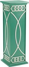 Pedestal Plant Stand SCOTTKINS White Teal Green Wood