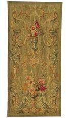 Aubusson Tapestry 35x75 Handwoven Elegant Floral with Rod Pocket