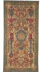 Tapestry Aubusson 49x93 93x49 Tan With Backing and Rod Pocket