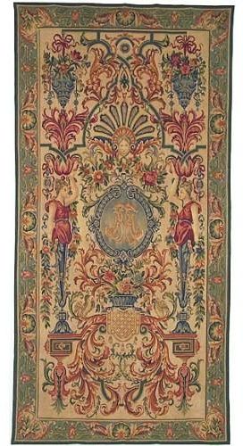 Tapestry Aubusson 49x93 93x49 Tan With Backing and Rod Pocket