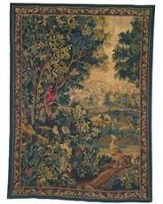 Tapestry Aubusson Flowers Floral 58x77 77x58 Cream With Backing and Rod P