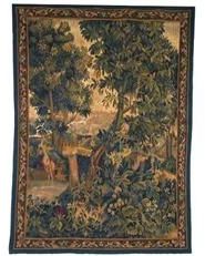 Tapestry Aubusson Flowers Floral 58x77 77x58 Cream With Backing and Rod P