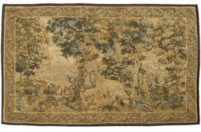 Tapestry Aubusson Unicorn 98x63 63x98 Gold Hand-Woven