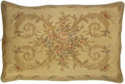 Aubusson Throw Pillow 27x40 Pink Floral Flourishes