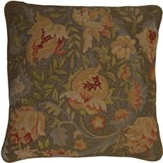 Handmade Needlepoint Throw Pillow 20x20 Flowers Rust Bronze Hand-Beaded