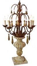 Candelabra Candleholder Candlestick Gold White Oxidized Painted Distressed