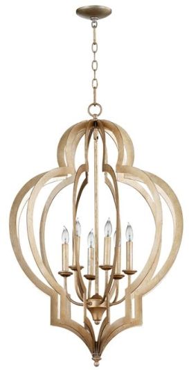 Chandelier CYAN DESIGN VERTIGO 6-Light Gold Leaf Silver Siler Iron Candelabra