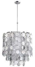 Pendant Chandelier CYAN DESIGN CARINA 9-Light Shatter Silver Chrome Clear Gold