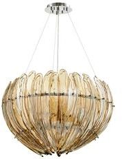 Pendant Chandelier CYAN DESIGN AERIE Large 9-Light Cognac Chrome Gold Leaf