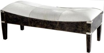 Bench CYAN DESIGN Hide Shade and Colors Vary Gray Variable Hair On Leath