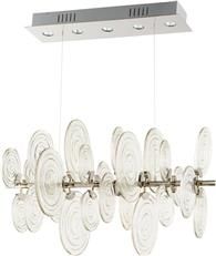 Pendant Light CYAN DESIGN DISCUS 5-Light Polished Nickel Clear Iron Glass GU10
