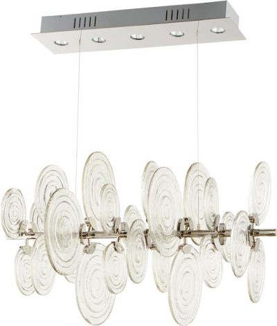 Pendant Light CYAN DESIGN DISCUS 5-Light Polished Nickel Clear Iron Glass GU10