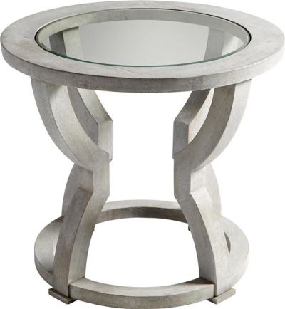 Foyer Table Accent CYAN DESIGN PANTHEON White Glass Pine