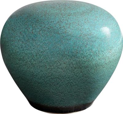 Stool CYAN DESIGN NATIVE GLOSS Backless Turquoise Glaze Ceramic